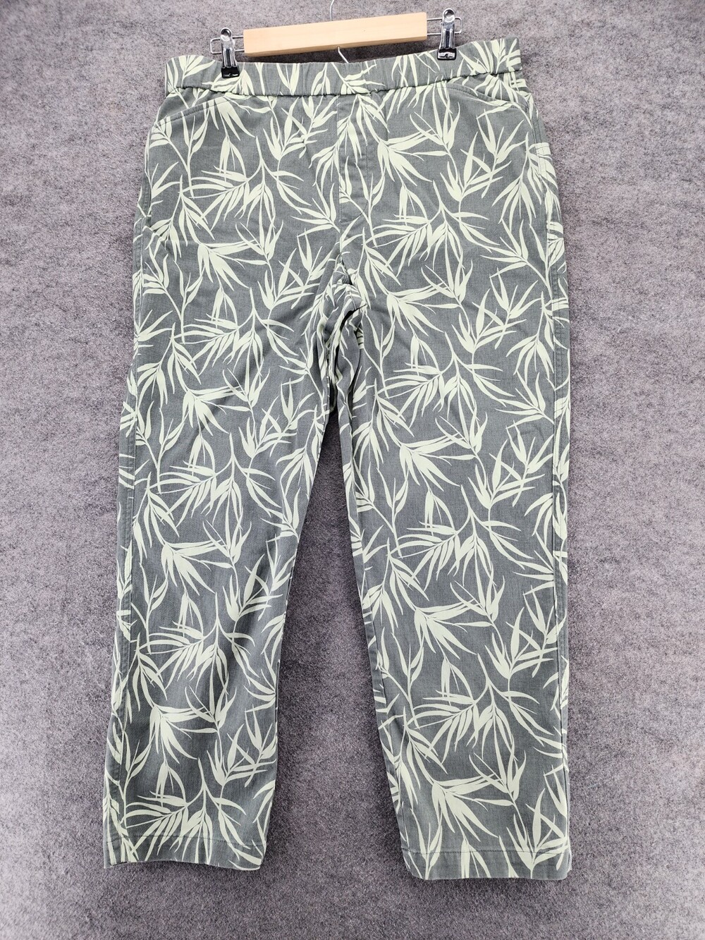 Lands End Pants Womens 14T Pull On Green Floral